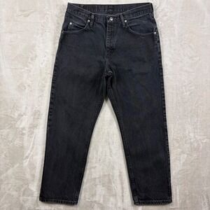 Wrangler Premium Jeans Mens 32x30 Faded Black Straight Leg 100% Cotton WA783 Y2K